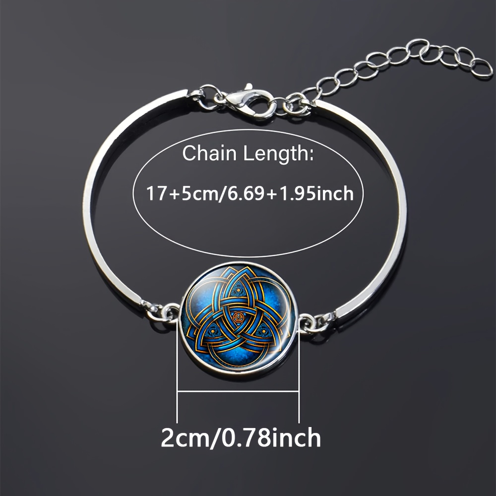 Women's Blue Intertwined Pattern Glass Bracelet